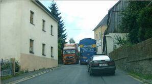 Eine der gefährlichen Engstellen im Verlauf des "Mühlwegs"